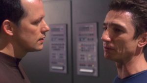 Barking up the Muse Tree | Jespah | Janet Gershen-Siegel | Steven Culp as Major Jay Douglas Hayes with Dominic Keating as Malcolm Reed